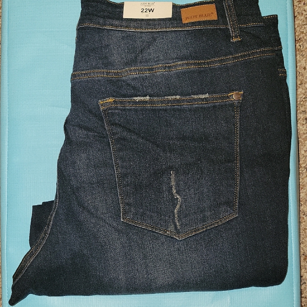 Judy Blue Dark Blue Relaxed Jeans Mid Rise 22W